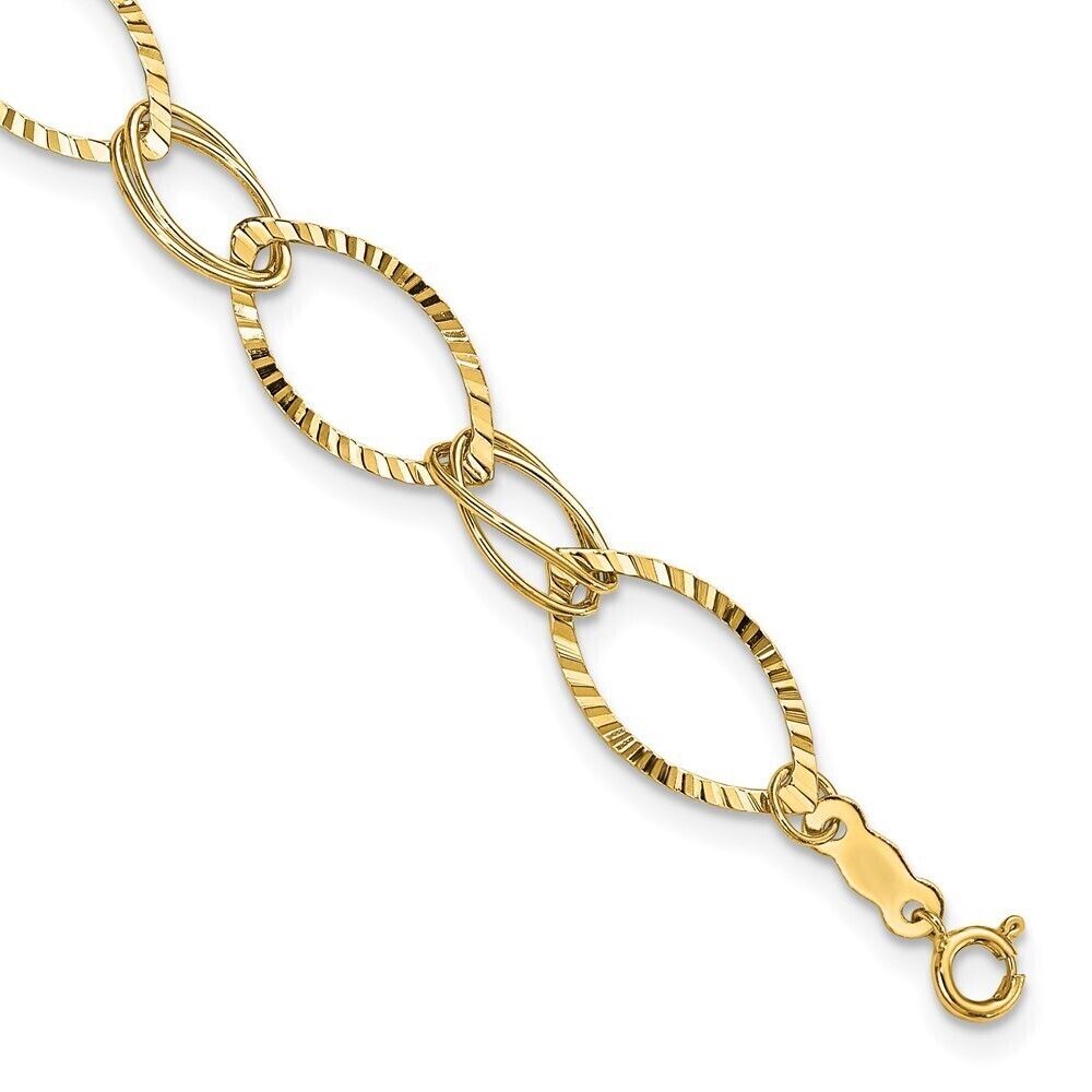 14k Yellow Gold Fancy Link Bracelet